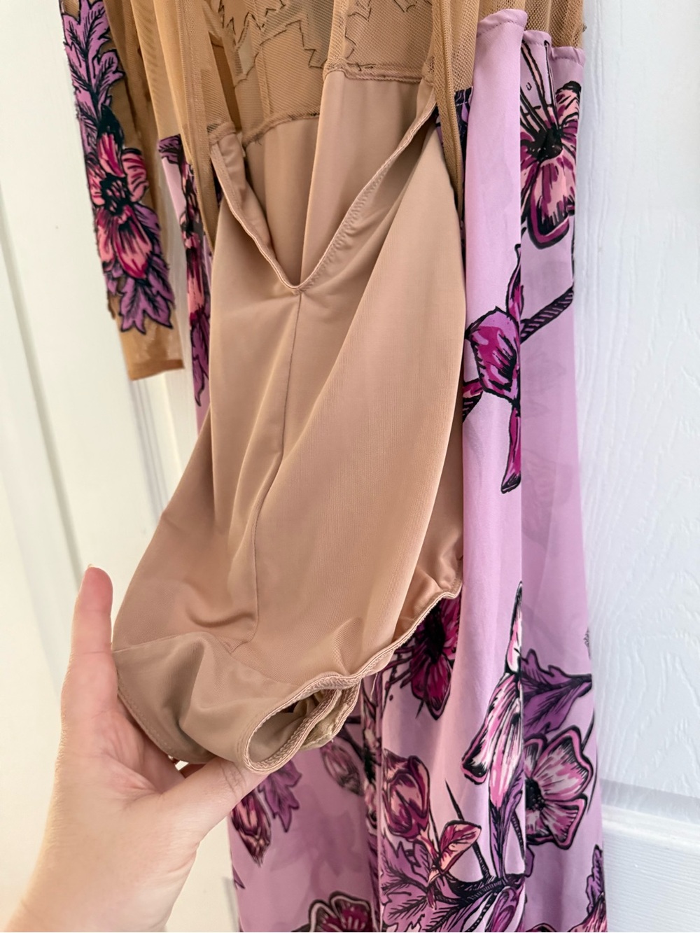 For Love & Lemons Floral Appliqué Lavender Maxi Dress - Picture 8 of 12